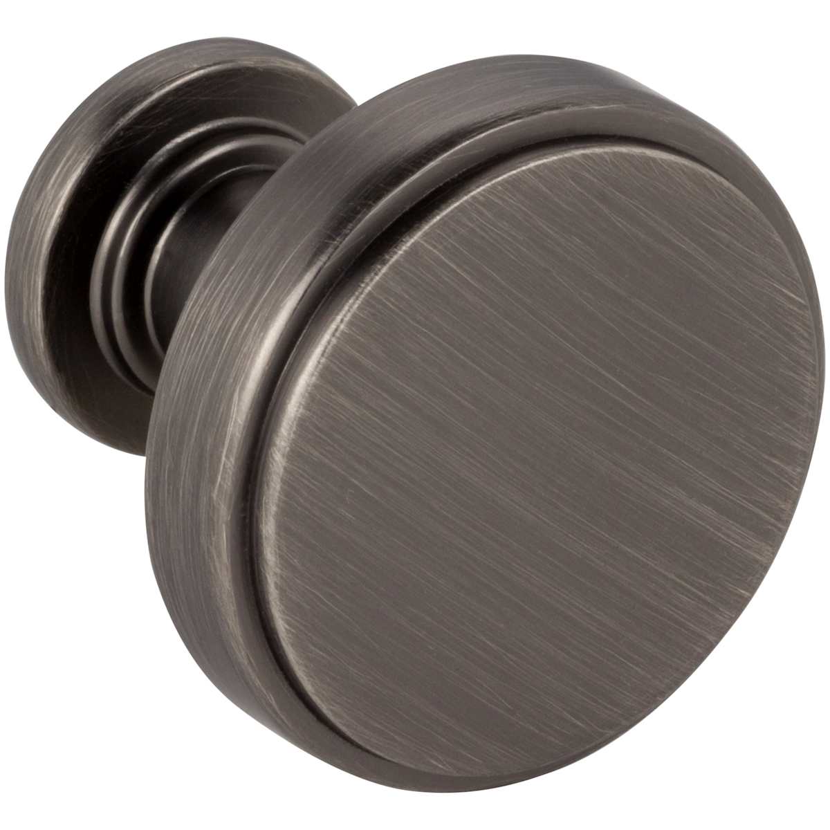 Jeffrey Alexander - 171BNBDL - Richard 1-1/4" Small Flat Round Contemporary Cabinet Knob / Drawer Knob in Brushed Pewter