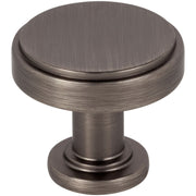 Jeffrey Alexander - 171BNBDL - Richard 1-1/4" Small Flat Round Contemporary Cabinet Knob / Drawer Knob in Brushed Pewter