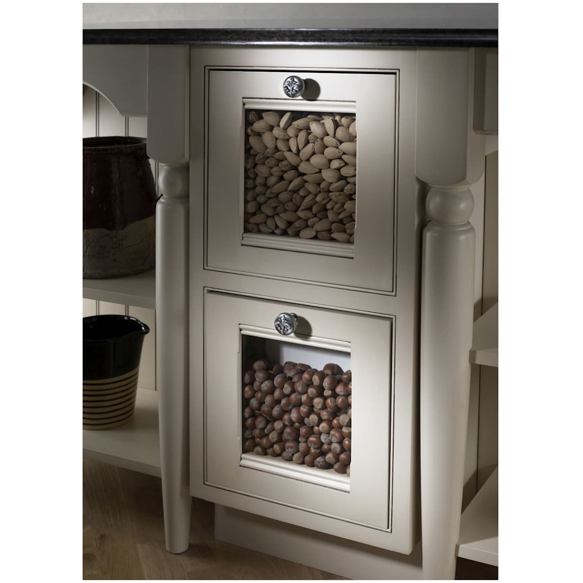 Jeffrey Alexander - 218SN - Lafayette 1-3/8" Fleur de Lis Lily French Inspired Round Cabinet Knob / Drawer Knob in Satin Nickel