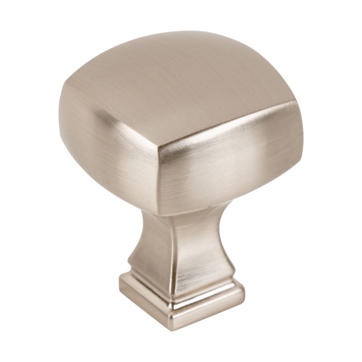 Jeffrey Alexander - 278SN - Audrey 1-1/8" Elegant Soft Square Cabinet Knob / Drawer Knob in Satin Nickel