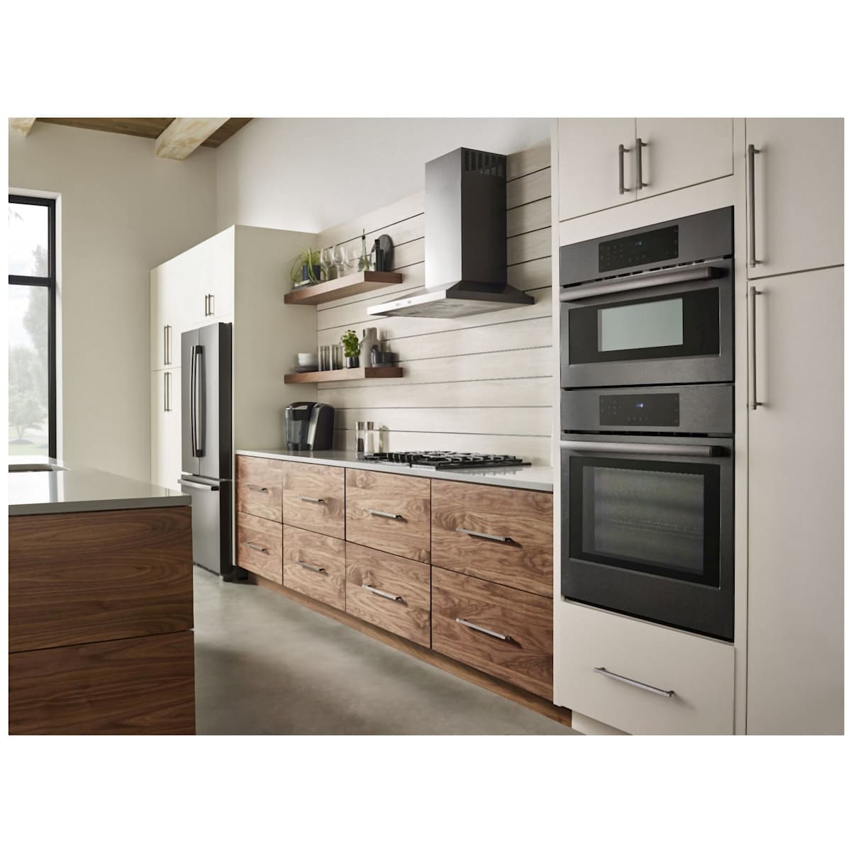 Jeffrey Alexander - 293-128MB - Zane 5-1/16" (128mm) Center to Center Square Bar Modern Industrial Cabinet Handle / Drawer Pull in Matte Black
