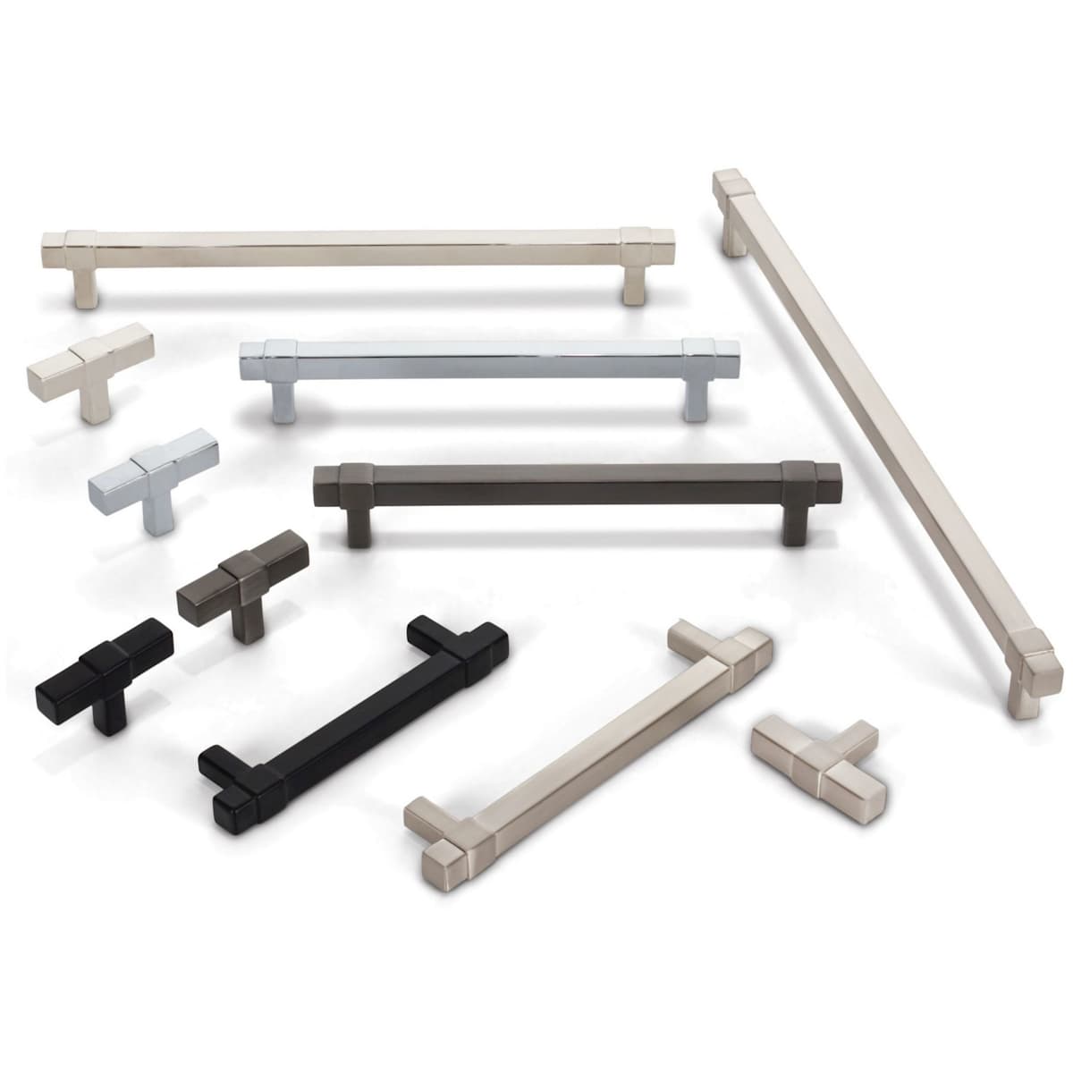 Jeffrey Alexander - 293-128MB - Zane 5-1/16" (128mm) Center to Center Square Bar Modern Industrial Cabinet Handle / Drawer Pull in Matte Black