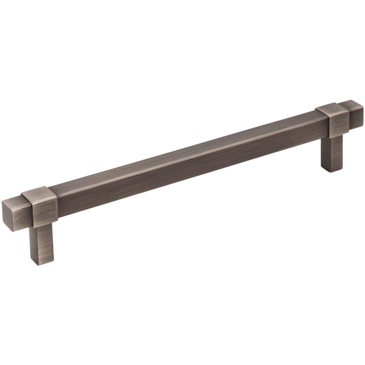 Jeffrey Alexander - 293-160BNBDL - Zane 6-5/16" (160mm) Center to Center Square Bar Cabinet Handle / Drawer Pull in Brushed Pewter