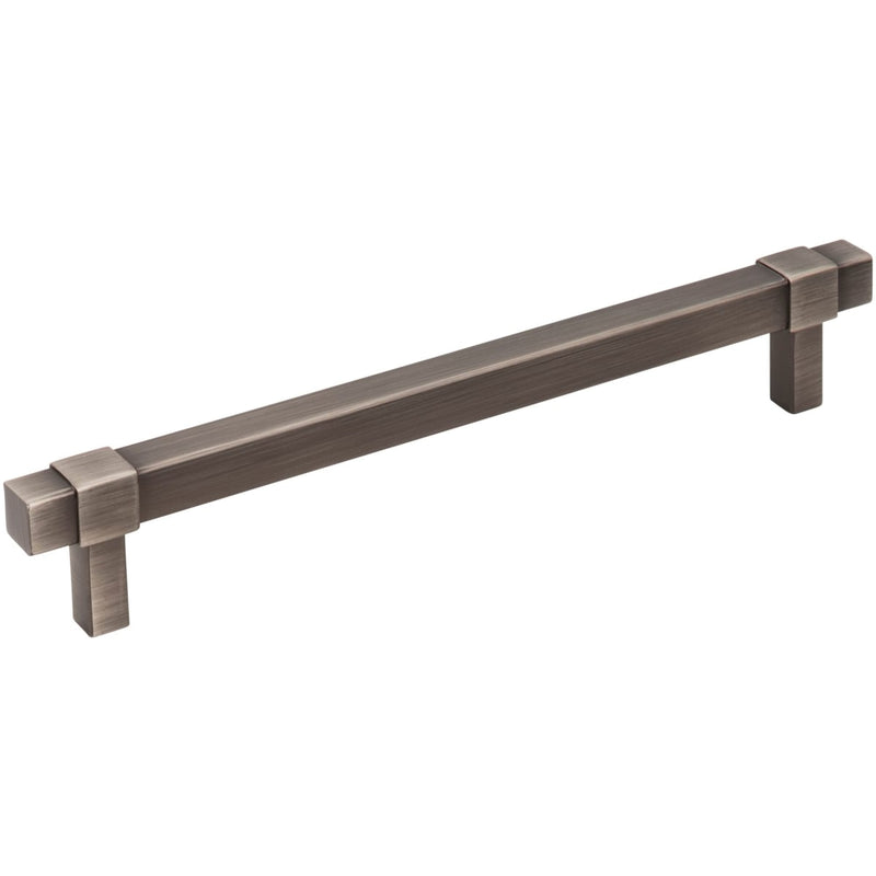 Jeffrey Alexander - 293-160BNBDL - Zane 6-5/16" (160mm) Center to Center Square Bar Cabinet Handle / Drawer Pull in Brushed Pewter