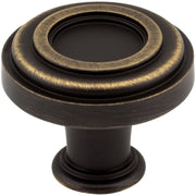 Jeffrey Alexander - 317ABSB - Lafayette 1-3/8" Round Ring French Elegant Mushroom Cabinet Knob / Drawer Knob in Antique Brushed Satin Brass