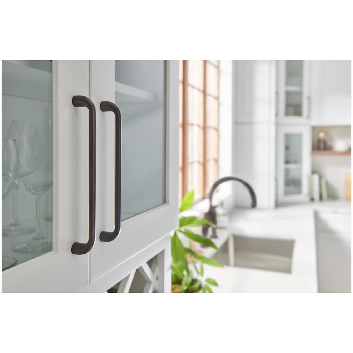 Jeffrey Alexander - 329-192BG - Loxley 7-9/16" (192 mm) Center to Center Smooth Rounded Corner Cabinet Handle / Drawer Pull in Brushed Gold
