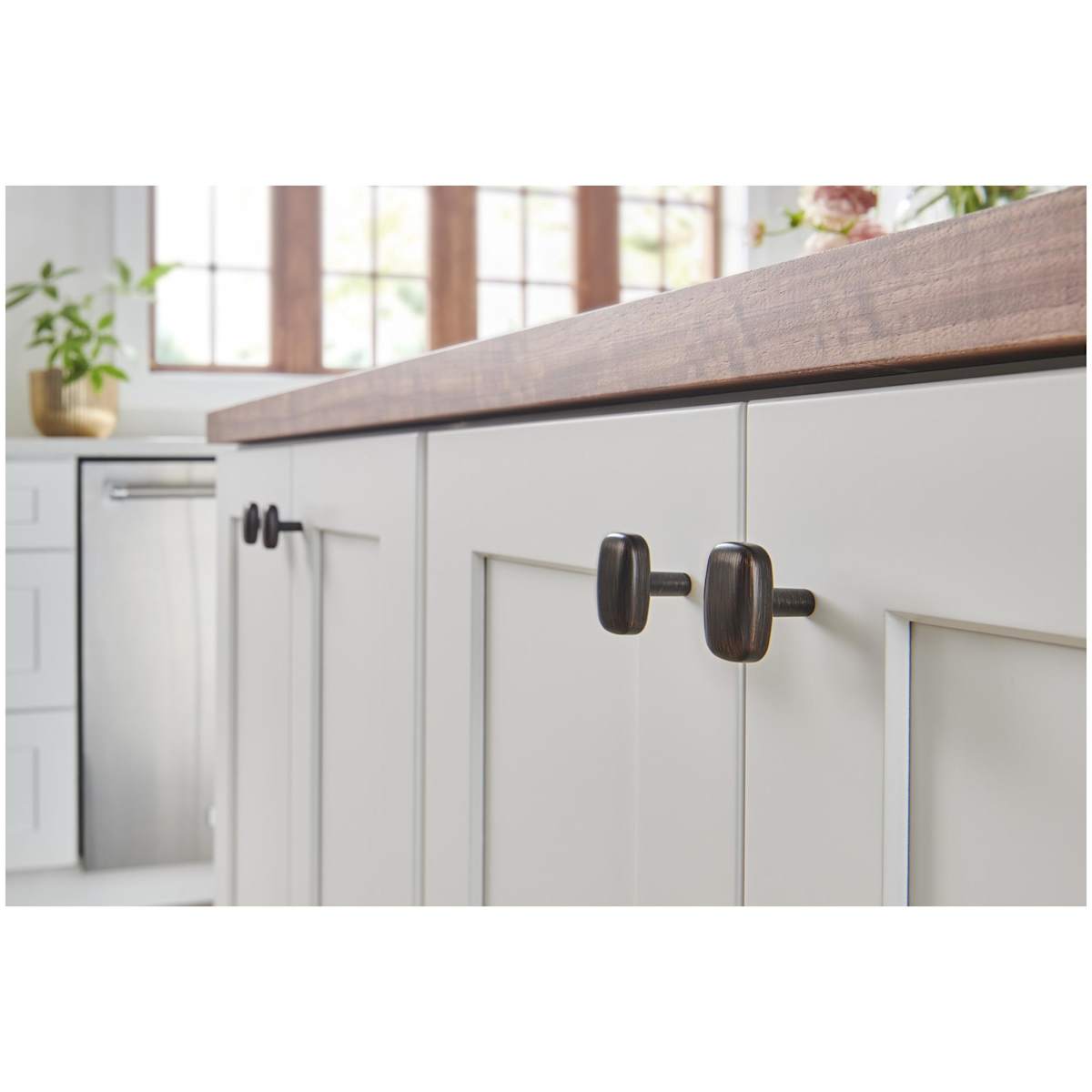 Jeffrey Alexander - 329L-MB - Loxley 1-1/2" Wide Smooth Round Corner Rectangular Cabinet Knob / Drawer Knob in Matte Black