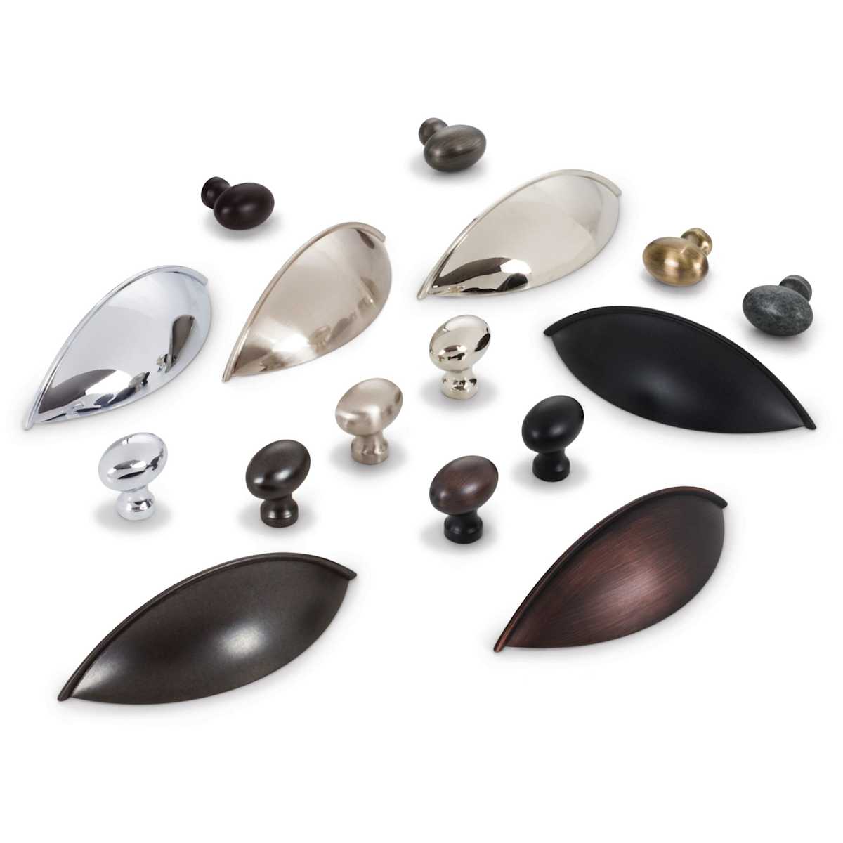Jeffrey Alexander - 3990-DBAC - Bordeaux 1-3/16" Classic Egg Oval Cabinet Knob / Drawer Knob in Brushed Oil Rubbed Bronze