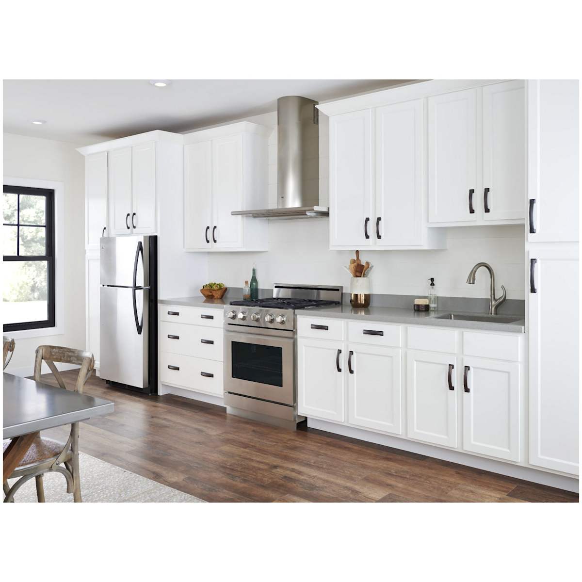 Jeffrey Alexander - 435-96BNBDL - Annadale 3-3/4" Wide Arch Bow Cabinet Handle / Drawer Pull in Brushed Pewter