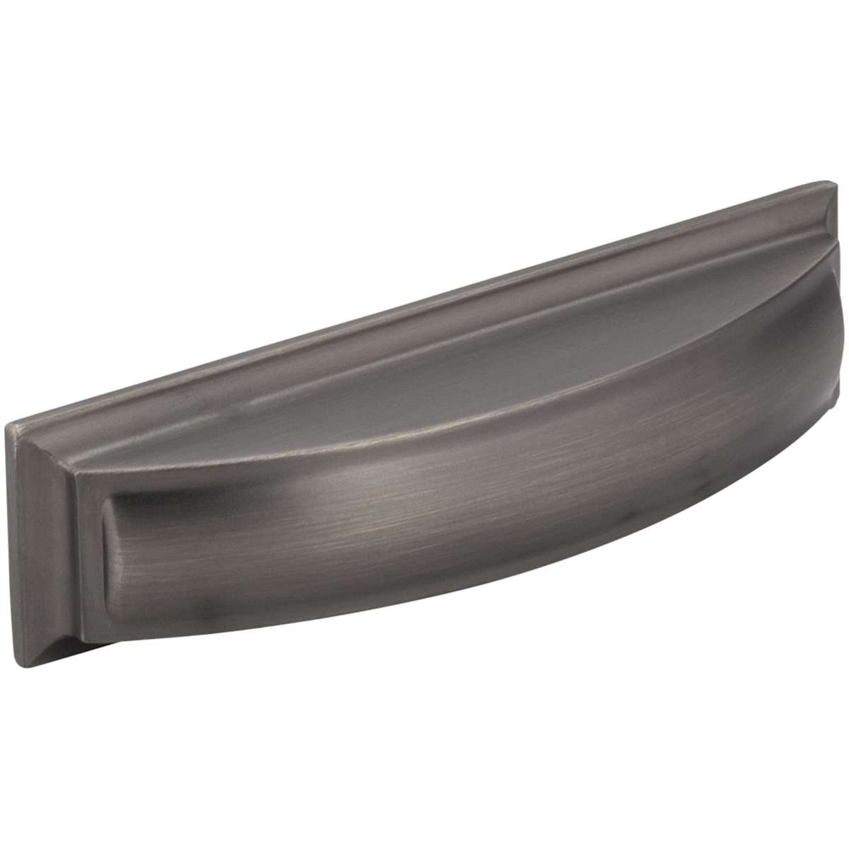Jeffrey Alexander - 436-96BNBDL - Annadale 3-3/4" Center to Center Bold Pillow Top Square Cabinet Cup Handle / Drawer Cup Pull in Brushed Pewter