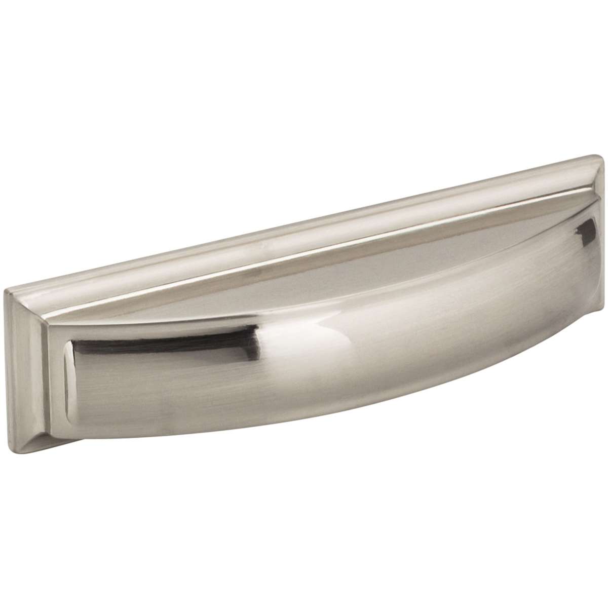 Jeffrey Alexander - 436-96BNBDL - Annadale 3-3/4" Center to Center Bold Pillow Top Square Cabinet Cup Handle / Drawer Cup Pull in Brushed Pewter