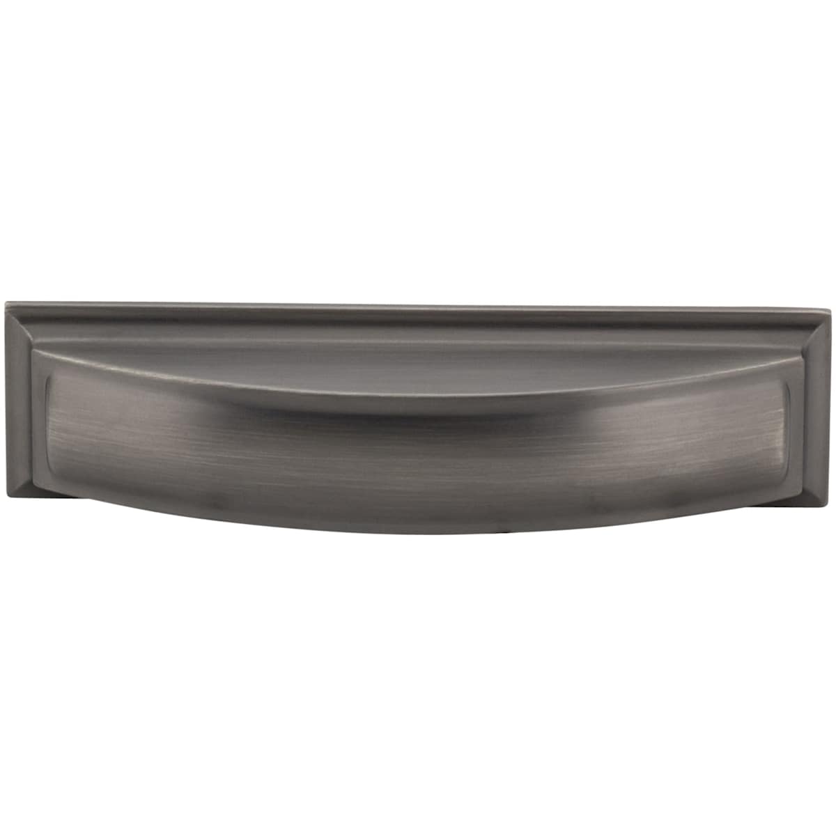 Jeffrey Alexander - 436-96BNBDL - Annadale 3-3/4" Center to Center Bold Pillow Top Square Cabinet Cup Handle / Drawer Cup Pull in Brushed Pewter