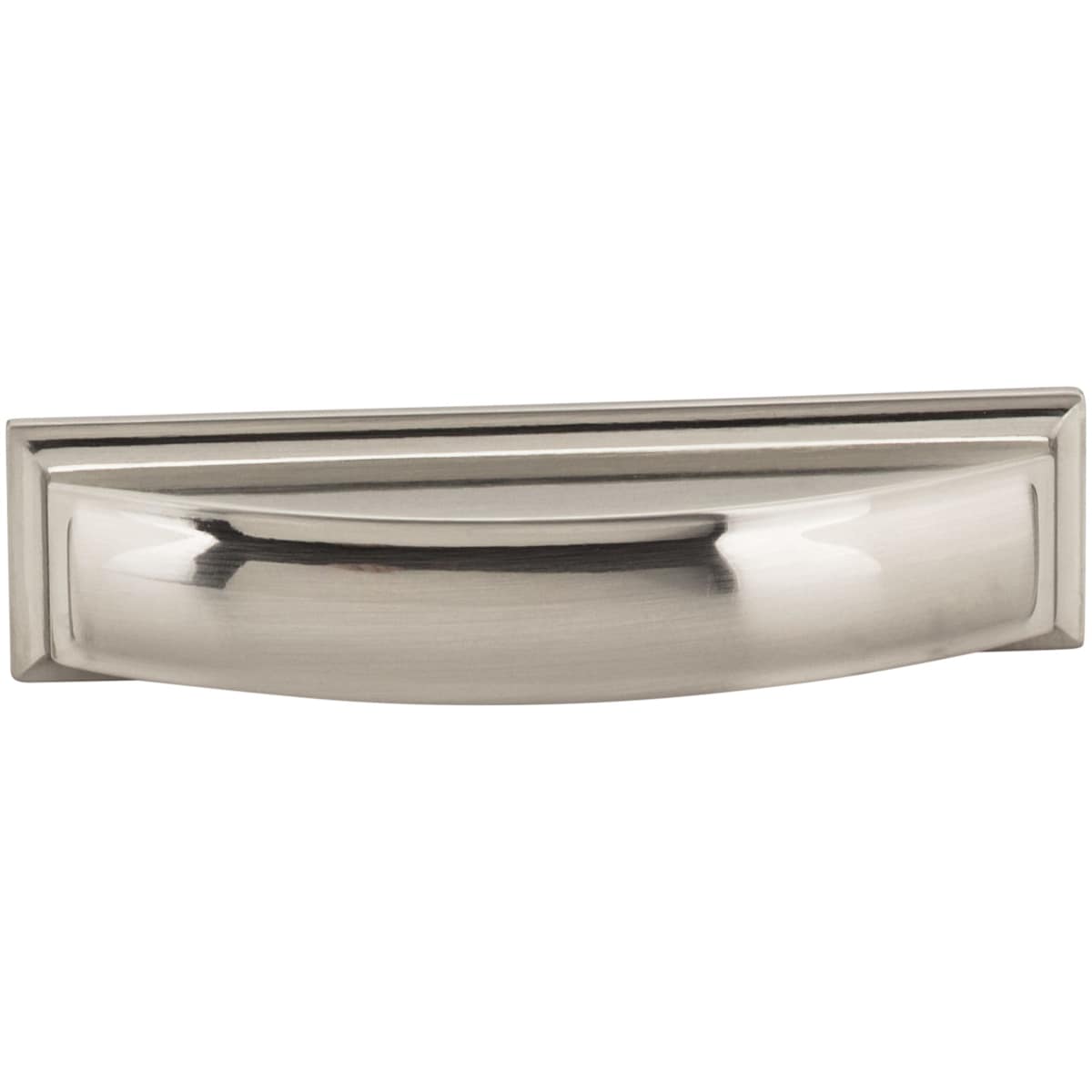 Jeffrey Alexander - 436-96BNBDL - Annadale 3-3/4" Center to Center Bold Pillow Top Square Cabinet Cup Handle / Drawer Cup Pull in Brushed Pewter