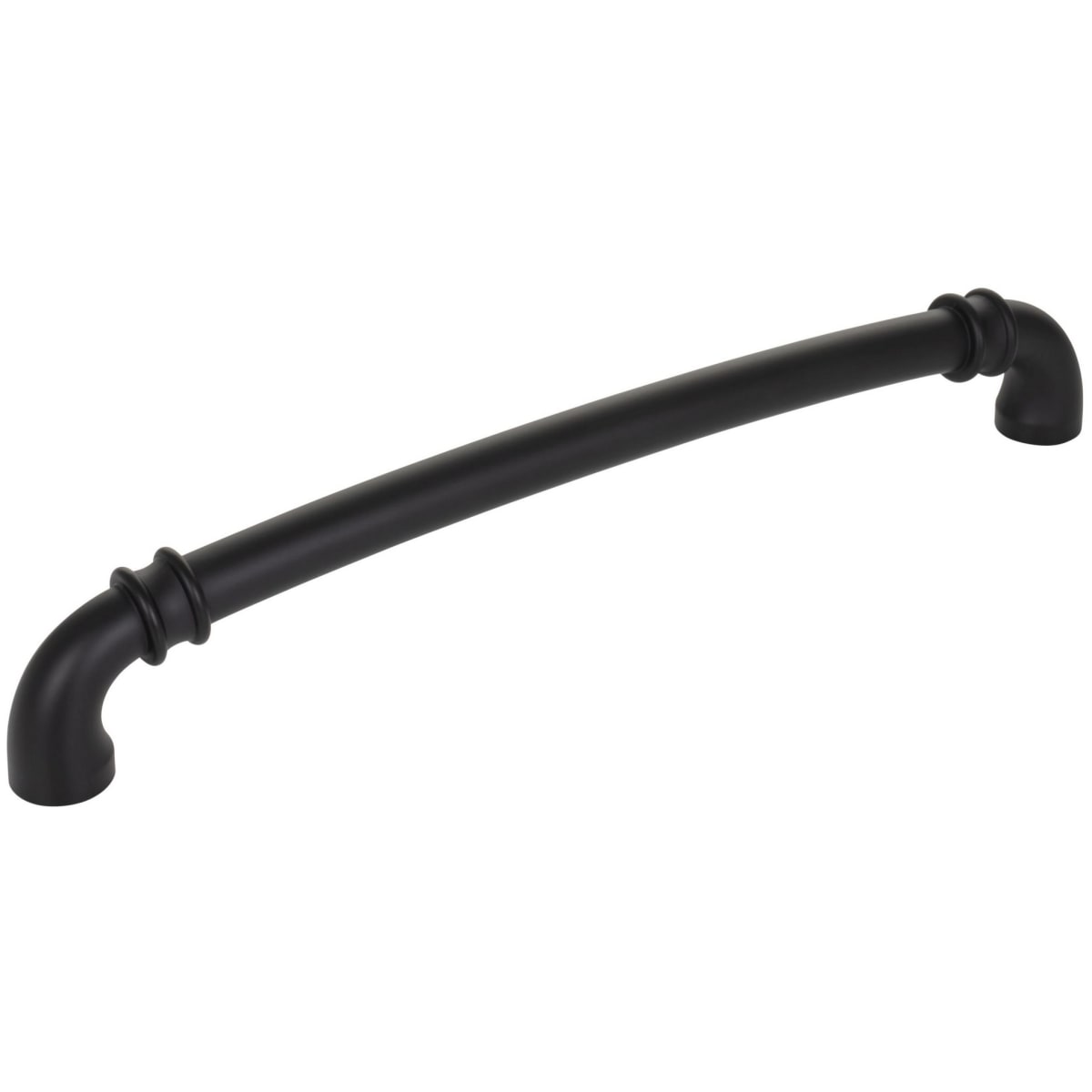 Jeffrey Alexander - 445-12MB - Marie 12" Center to Center Regal Elegant Appliance Handle / Pull with Cuff Detail in Matte Black