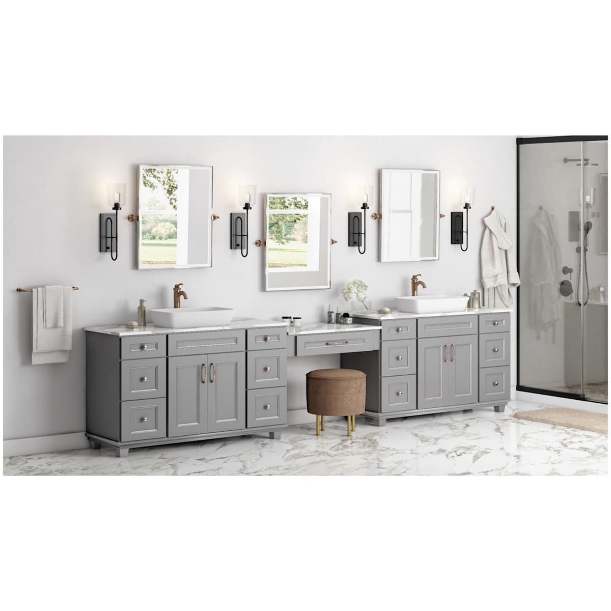 Jeffrey Alexander - 445-192DBAC - Marie 7-9/16" Center to Center Regal Luxury Traditional Cabinet Handle / Drawer Pull with Cuff Details in Brushed Oil Rubbed Bronze
