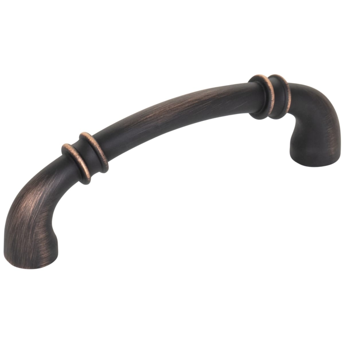 Jeffrey Alexander - 445-96DBAC - Marie 3-3/4" Center to Center Regal Luxury Traditional Cabinet Handle / Drawer Pull with Cuff Details in Brushed Oil Rubbed Bronze