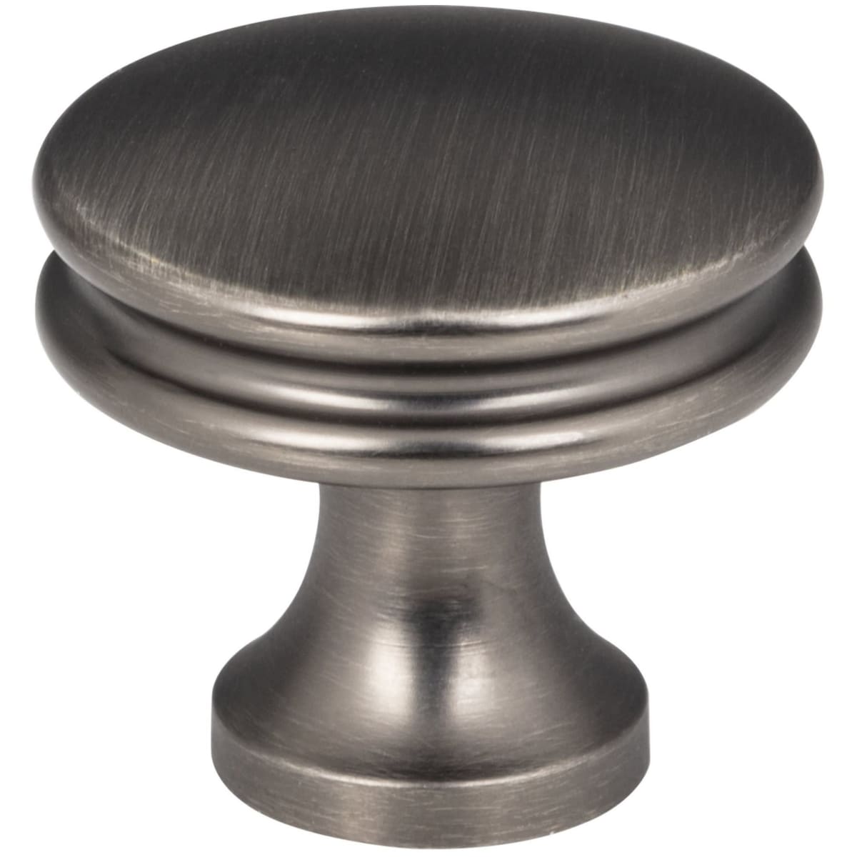 Jeffrey Alexander - 445BNBDL - Marie 1-1/4" Round Concave Edge Flat Mushroom Cabinet Knob / Drawer Knob in Brushed Pewter