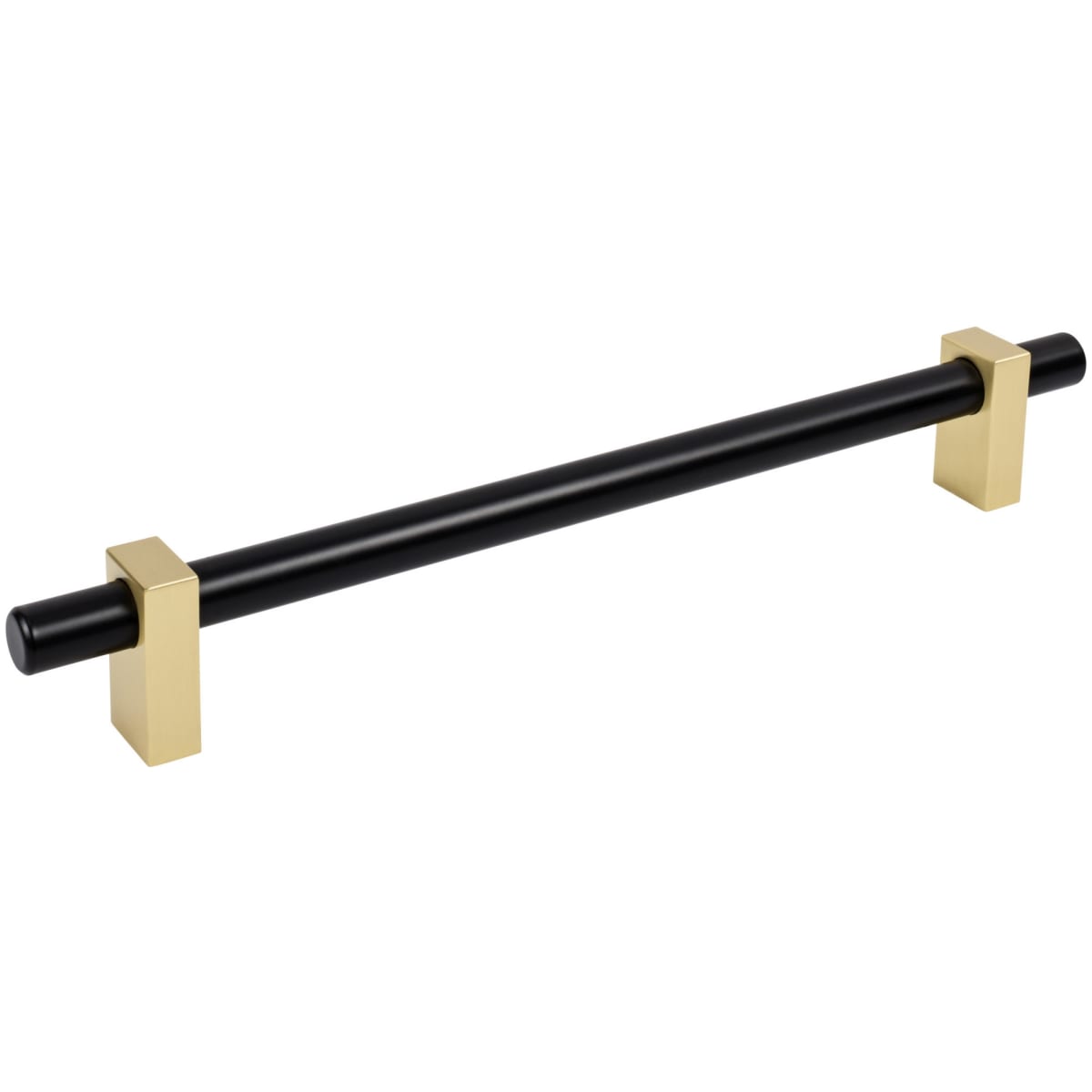 Jeffrey Alexander - 478-12MBBG - Larkin 12" Center to Center Modern Smooth Appliance Bar Handle / Appliance Bar Pull in Matte Black / Brushed Gold
