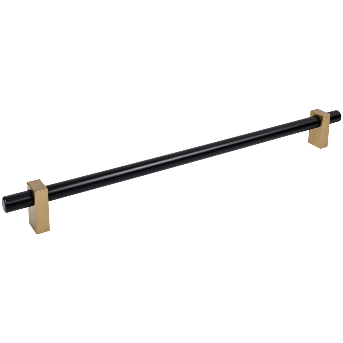 Jeffrey Alexander - 478-18MBSBZ - Larkin 18" Center to Center Modern Industrial Smooth Appliance Bar Handle / Appliance Bar Pull - Split Finish in Matte Black / Satin Bronze