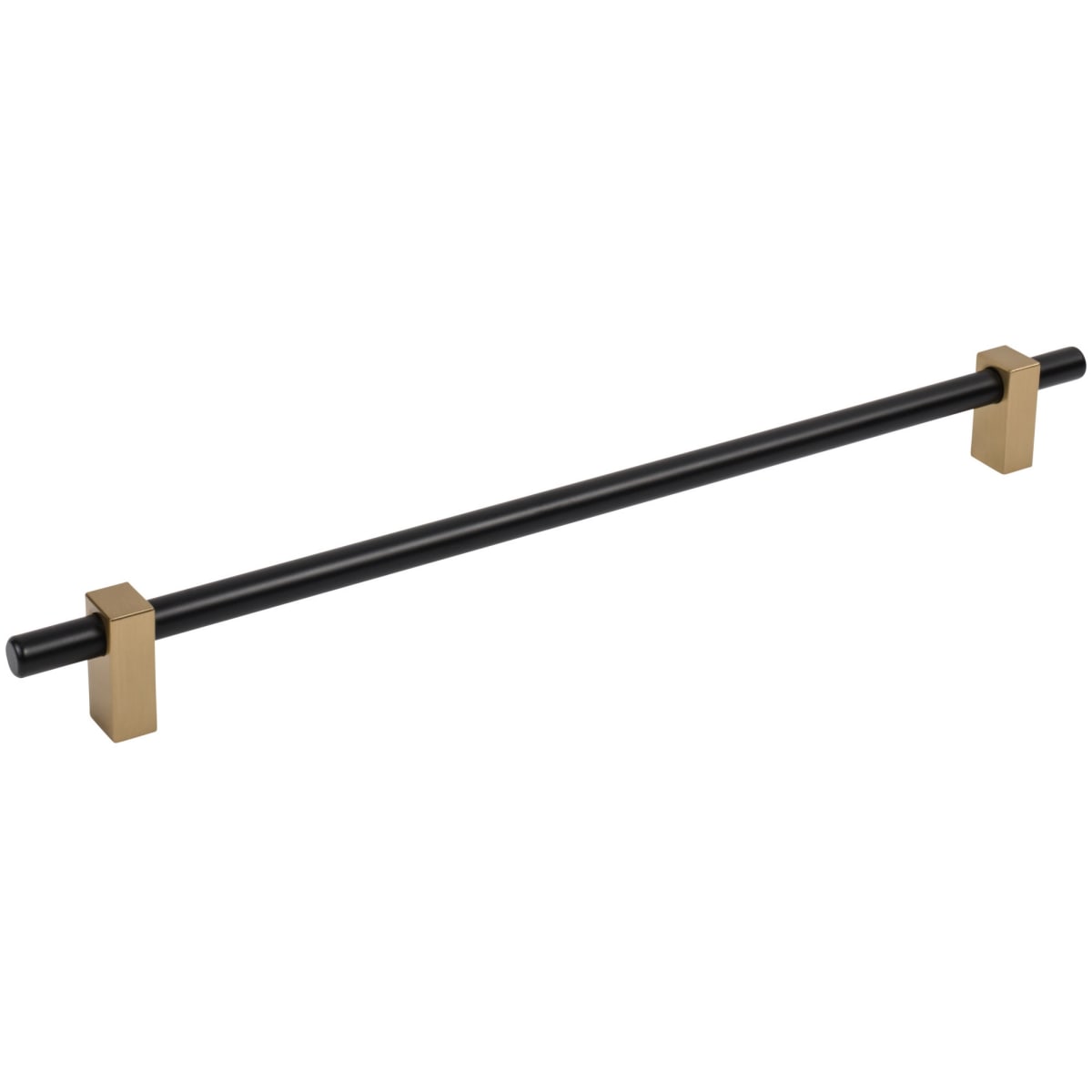 Jeffrey Alexander - 478-305MBSBZ - Larkin 12" (305 mm) Center to Center Large Cabinet Bar Handle / Cabinet Bar Pull in Matte Black / Satin Bronze