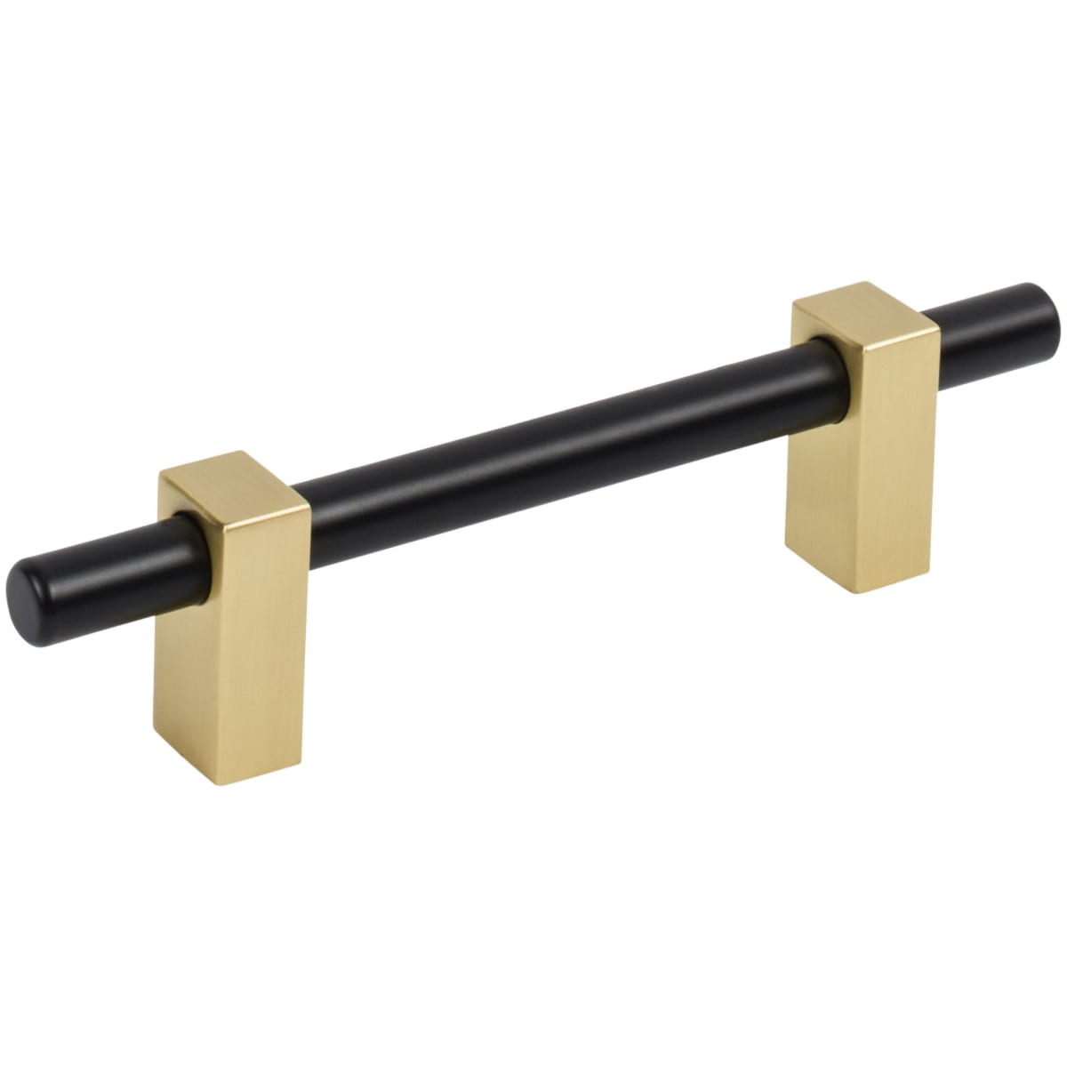 Jeffrey Alexander - 478-96MBBG - Larkin 3-3/4" (96 mm) Center to Center Modern Industrial Cabinet Bar Handle / Drawer Bar Pull in Matte Black / Brushed Gold