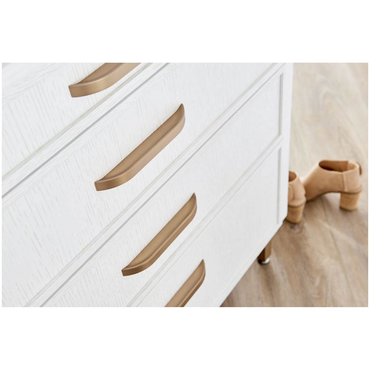 Jeffrey Alexander - 484-192224DBAC - Elara 7-9/16" (192 mm) or 8-13/16" (224) Center to Center European Style Flush Pinch Style Tab Solid Arched Cabinet Pull / Drawer Pull in Brushed Oil Rubbed Bronze