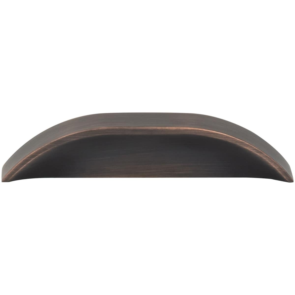 Jeffrey Alexander - 484-396DBAC - Elara 3"  3-3/4" Optional Center to Center European Style Flush Pinch Style Tab Solid Arched Cabinet Pull / Drawer Pull in Brushed Oil Rubbed Bronze