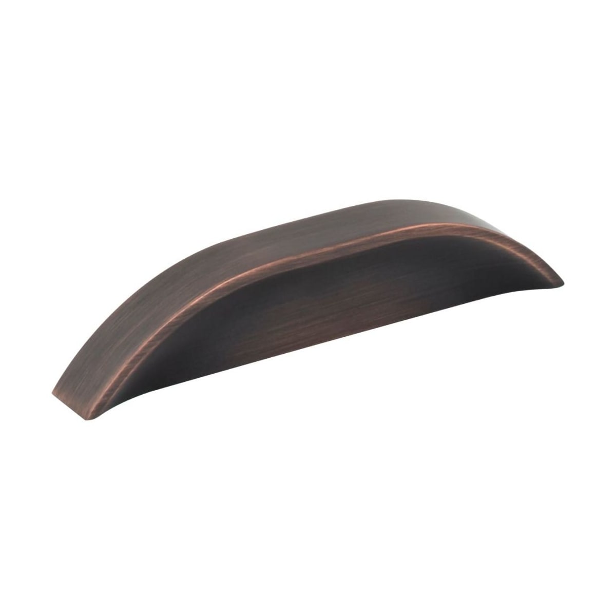 Jeffrey Alexander - 484-396DBAC - Elara 3"  3-3/4" Optional Center to Center European Style Flush Pinch Style Tab Solid Arched Cabinet Pull / Drawer Pull in Brushed Oil Rubbed Bronze