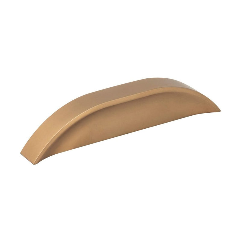 Jeffrey Alexander - 484-396SBZ - Elara 3"  3-3/4" Optional Center to Center European Style Flush Pinch Style Tab Solid Arched Cabinet Pull / Drawer Pull in Satin Bronze