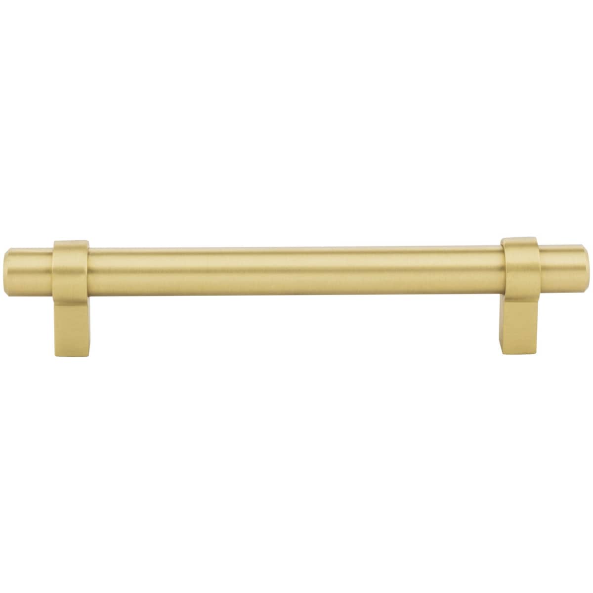 Jeffrey Alexander - 5128SN - Key Grande 5-1/16" (128 mm) Center to Center Modern Industrial Pipe Style Bar Cabinet Handle / Drawer Pull - Split Finish in Satin Nickel
