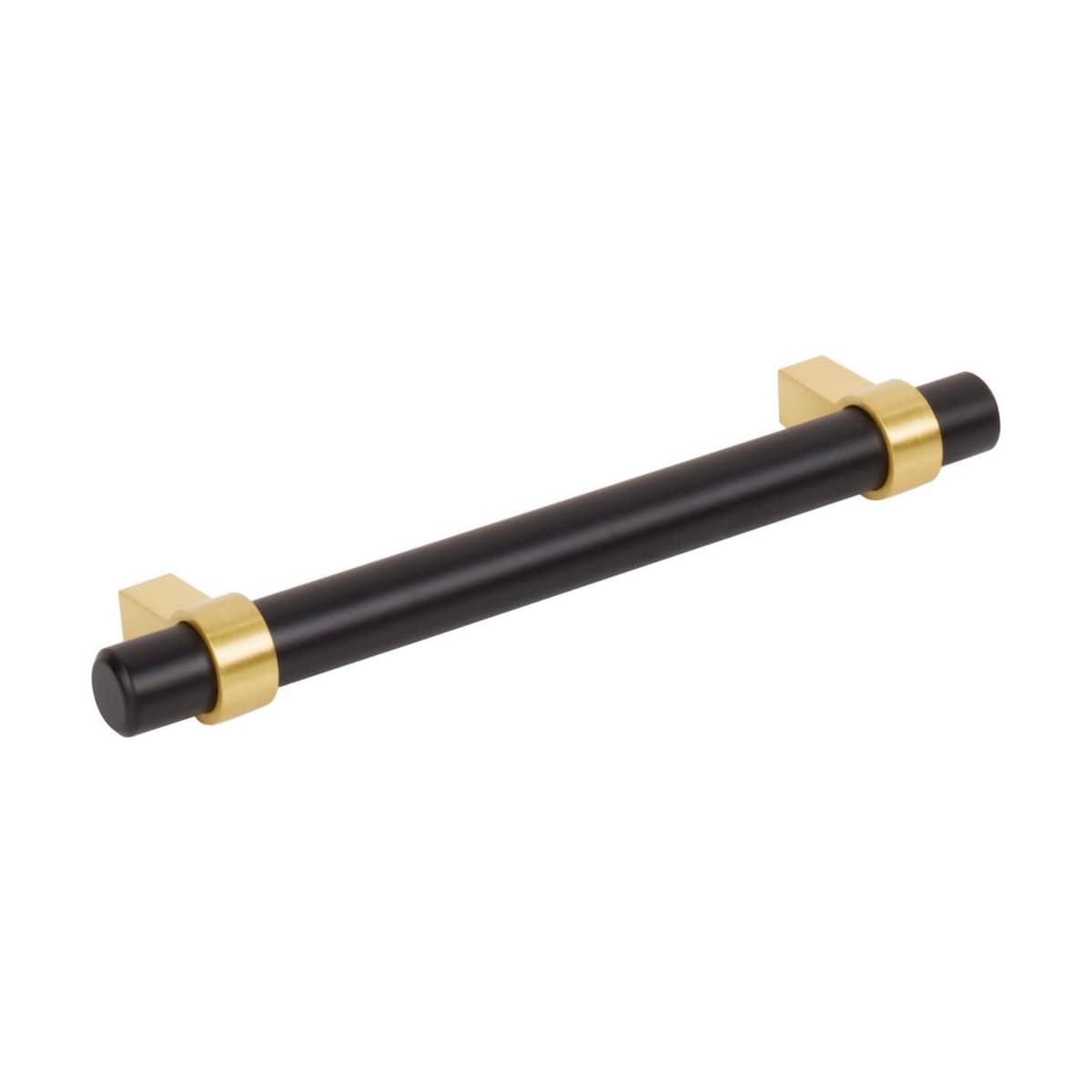 Jeffrey Alexander - 5128SN - Key Grande 5-1/16" (128 mm) Center to Center Modern Industrial Pipe Style Bar Cabinet Handle / Drawer Pull - Split Finish in Satin Nickel