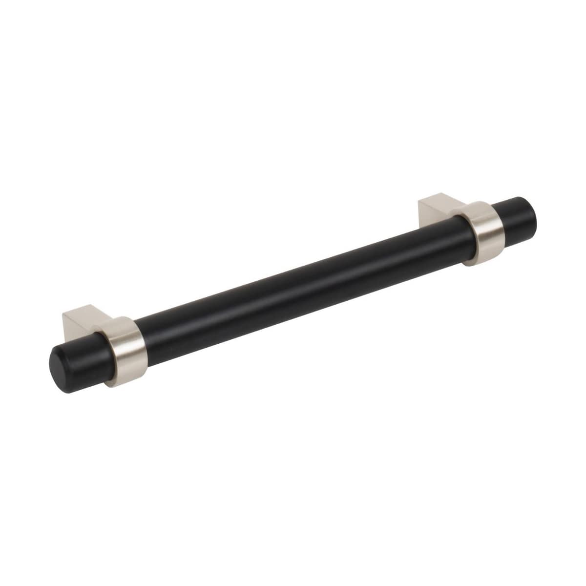 Jeffrey Alexander - 5128SN - Key Grande 5-1/16" (128 mm) Center to Center Modern Industrial Pipe Style Bar Cabinet Handle / Drawer Pull - Split Finish in Satin Nickel