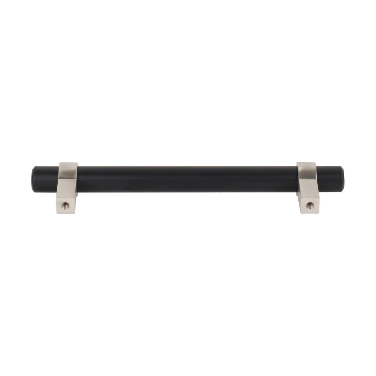Jeffrey Alexander - 5128SN - Key Grande 5-1/16" (128 mm) Center to Center Modern Industrial Pipe Style Bar Cabinet Handle / Drawer Pull - Split Finish in Satin Nickel