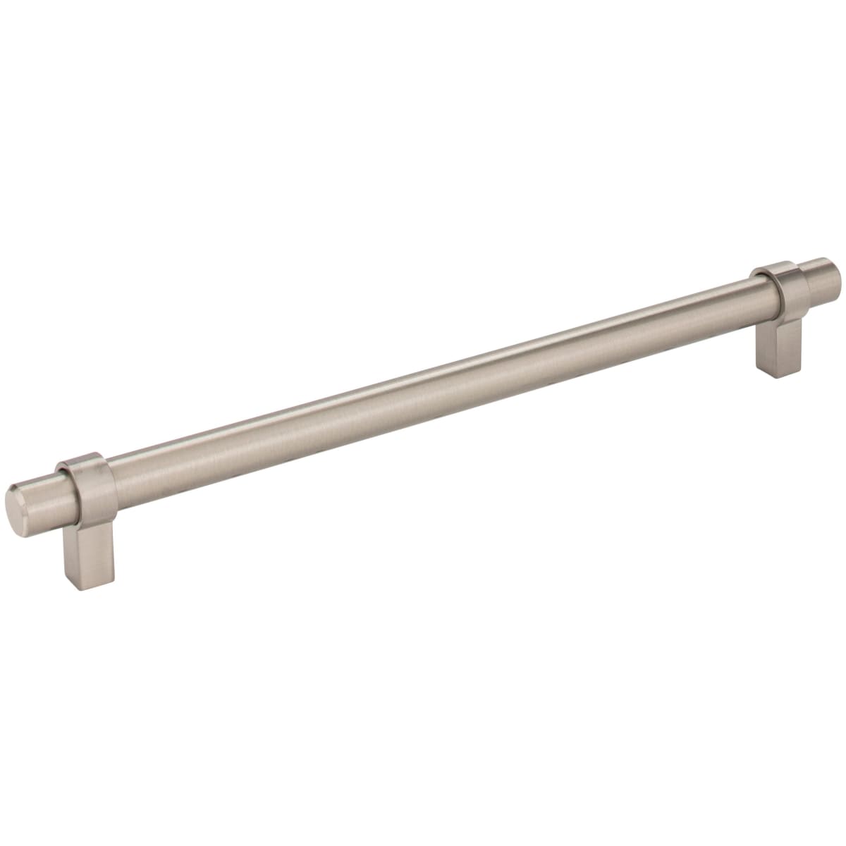 Jeffrey Alexander - 5224SN - Key Grande 8-13/16" (224 mm) Center to Center Modern Industrial Pipe Style Bar Cabinet Handle / Drawer Pull in Satin Nickel