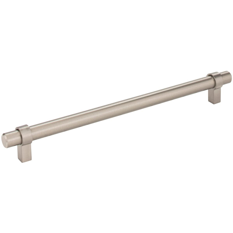Jeffrey Alexander - 5224SN - Key Grande 8-13/16" (224 mm) Center to Center Modern Industrial Pipe Style Bar Cabinet Handle / Drawer Pull in Satin Nickel