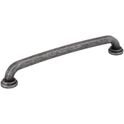 Jeffrey Alexander - 527-160SIM - Bremen 1 - 6-5/16" Center to Center Bold Curved Cabinet Handle / Drawer Pull with Squared Edges in Distressed Antique Silver