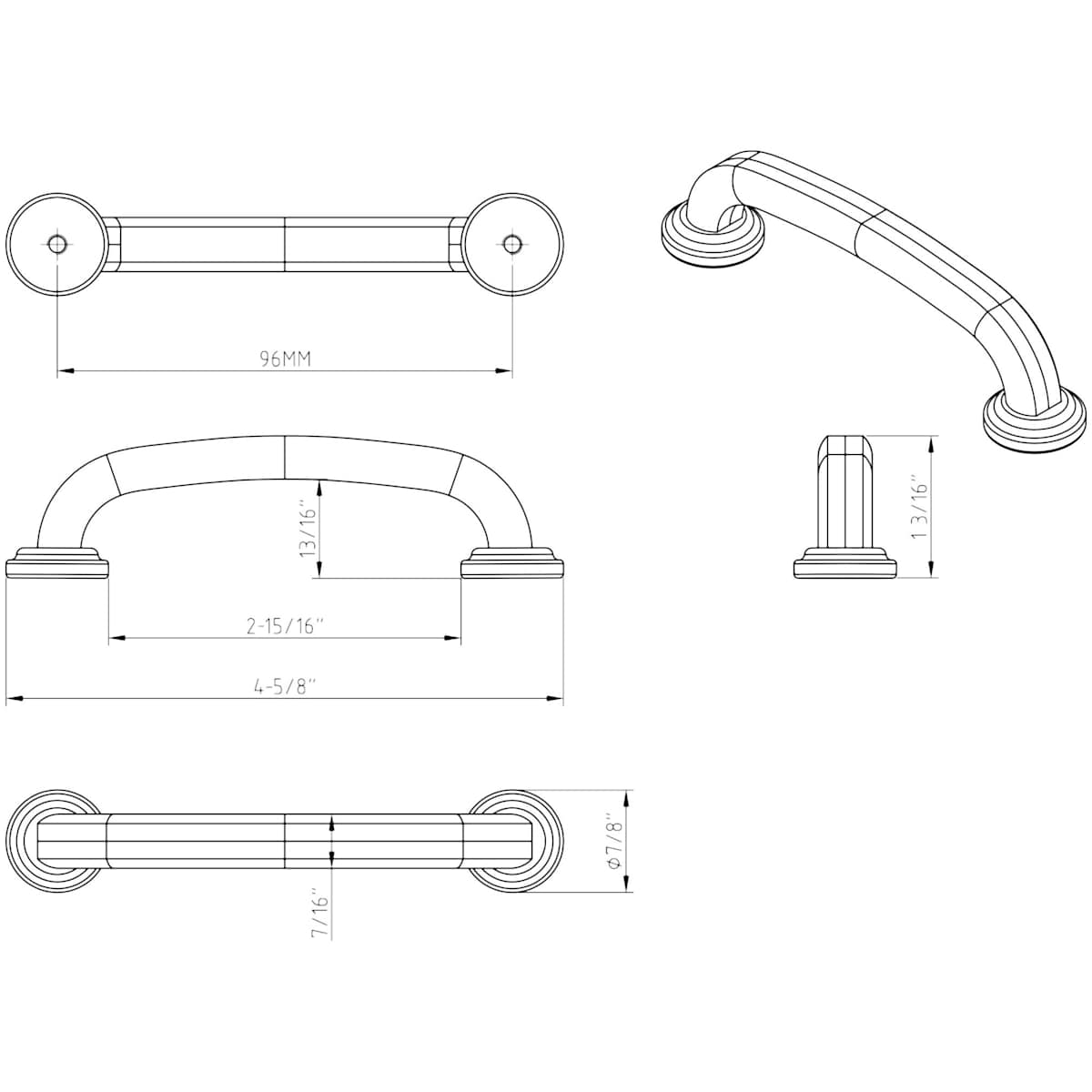 Jeffrey Alexander - 527ABSB - Bremen 1 Series 3-3/4" Center to Center Curved Bold Cabinet Handle / Drawer Pull in Antique Brushed Satin Brass