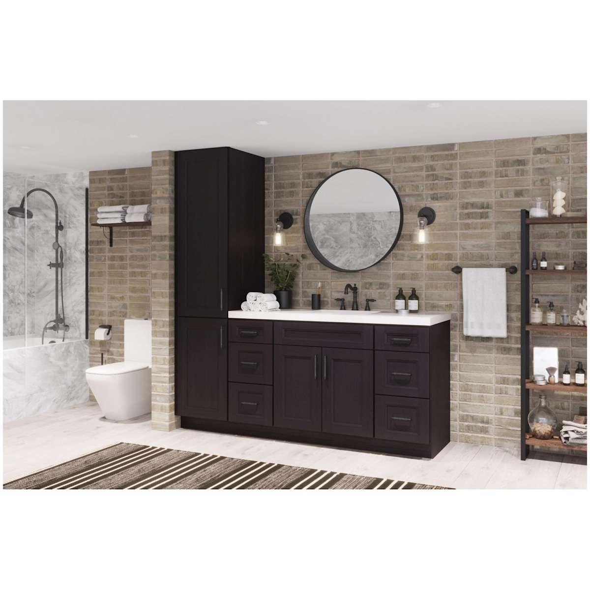 Jeffrey Alexander - 537-128DBAC - Bremen 2 Series 5-1/16" (128mm) Center to Center Barrel Style Industrial Cabinet Handle / Drawer Pull in Brushed Oil Rubbed Bronze