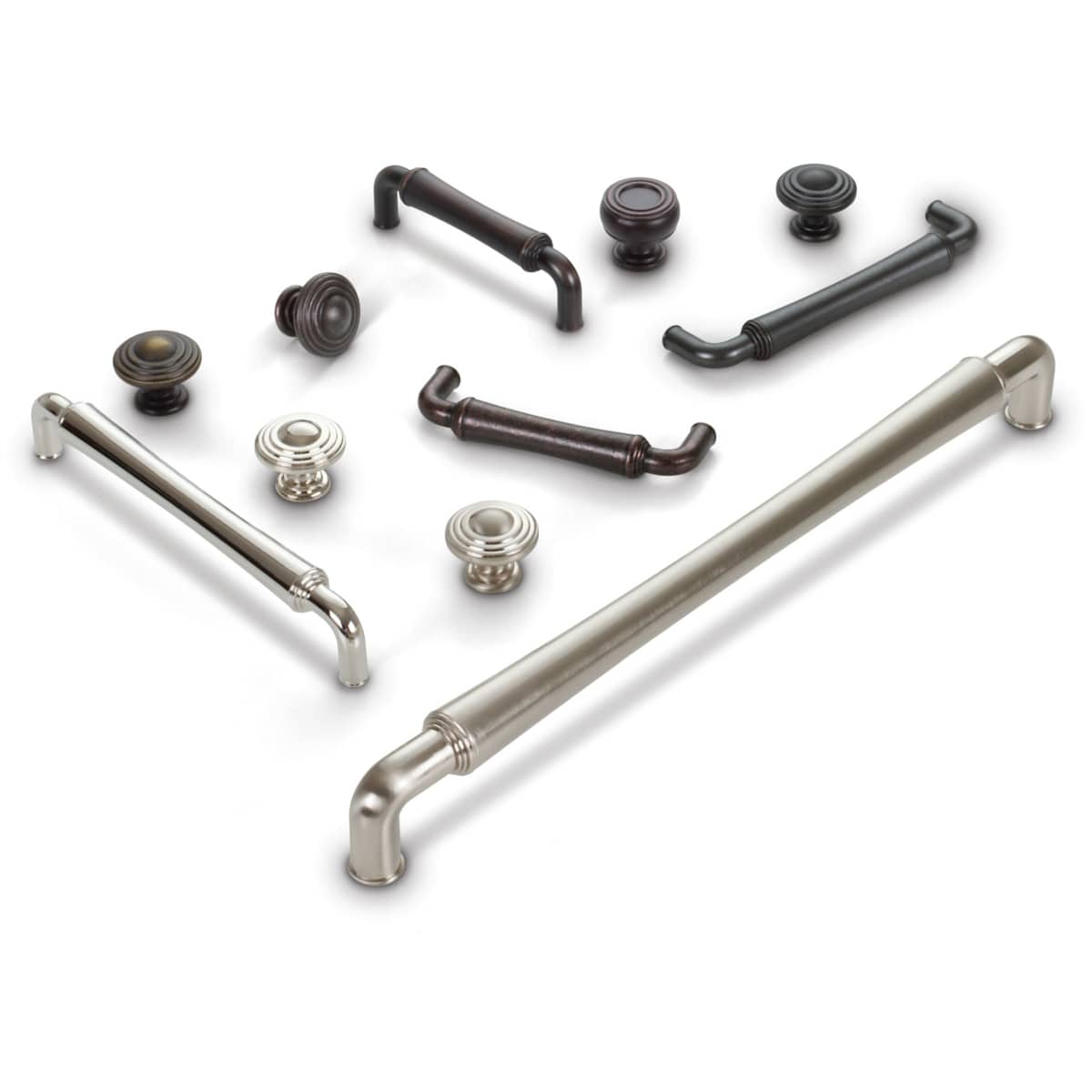Jeffrey Alexander - 537-128DBAC - Bremen 2 Series 5-1/16" (128mm) Center to Center Barrel Style Industrial Cabinet Handle / Drawer Pull in Brushed Oil Rubbed Bronze