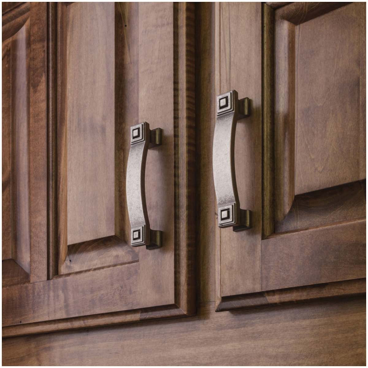 Jeffrey Alexander - 585-96DBAC - Delmar 3-3/4" Center to Center Vintage Mod Deco Cabinet Handle / Drawer Pull in Brushed Oil Rubbed Bronze