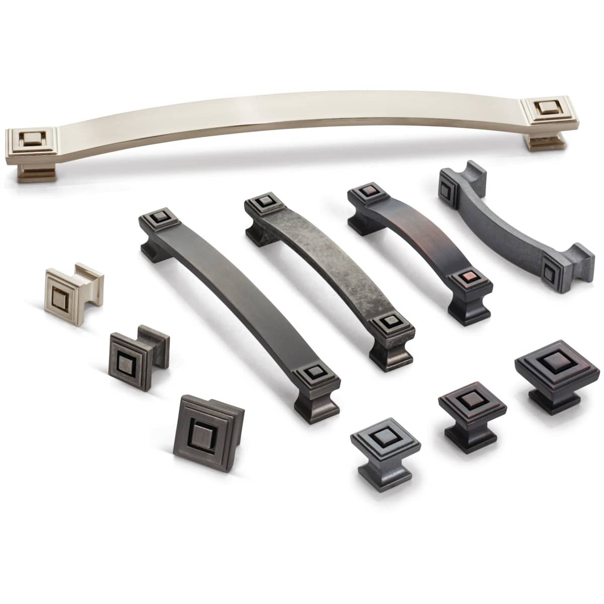 Jeffrey Alexander - 585-96DBAC - Delmar 3-3/4" Center to Center Vintage Mod Deco Cabinet Handle / Drawer Pull in Brushed Oil Rubbed Bronze