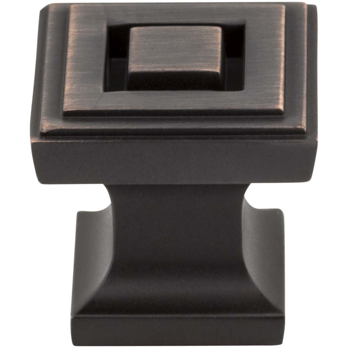 Jeffrey Alexander - 585BNBDL - Delmar 1" Stacked Square Designer Deco Cabinet / Drawer Knob in Brushed Pewter