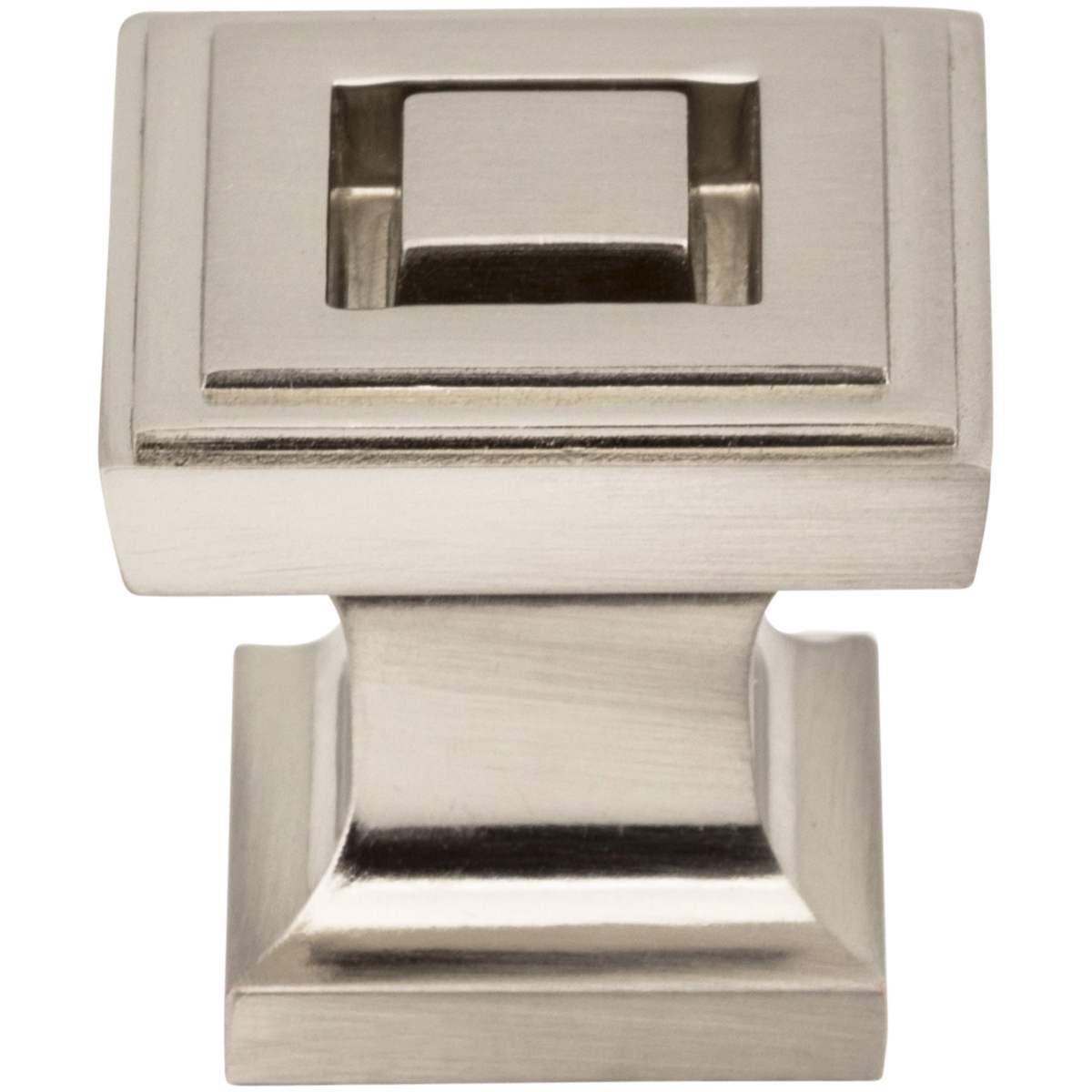 Jeffrey Alexander - 585BNBDL - Delmar 1" Stacked Square Designer Deco Cabinet / Drawer Knob in Brushed Pewter