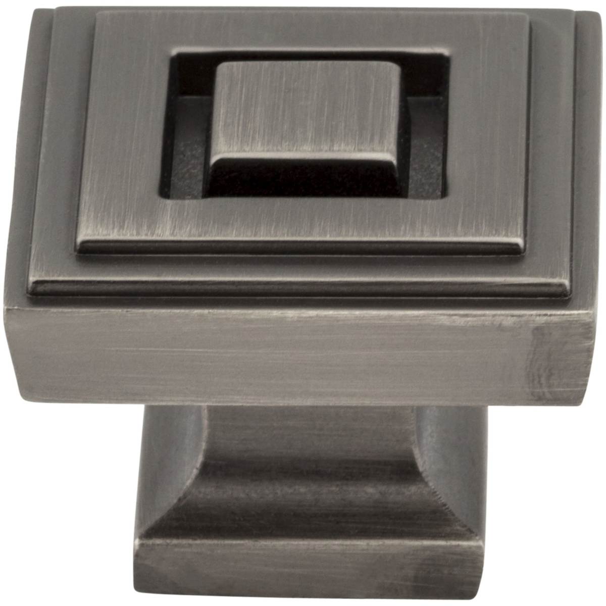 Jeffrey Alexander - 585L-SN - Delmar 1-1/4" Stacked Square Deco Mod Cabinet / Drawer Knob in Satin Nickel