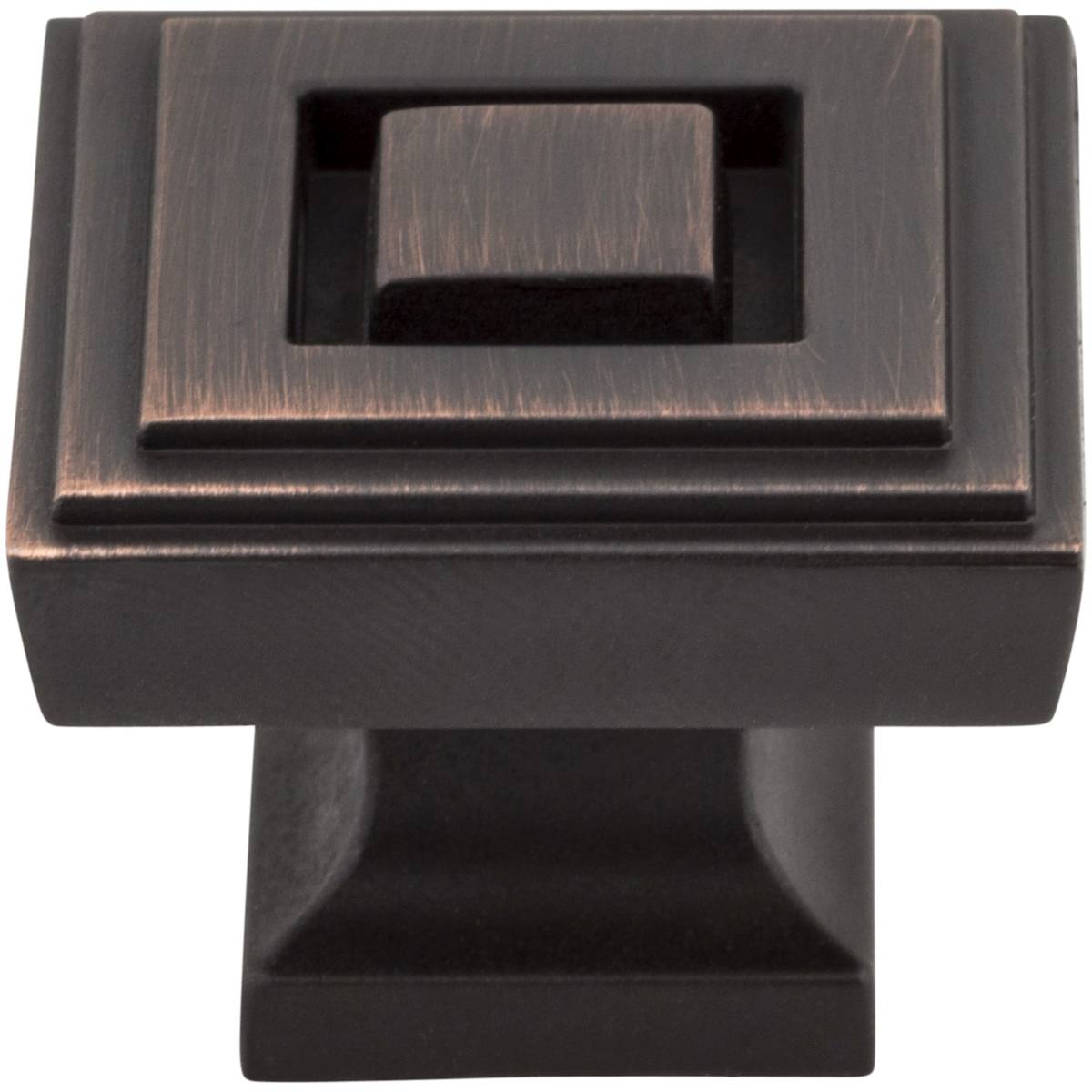 Jeffrey Alexander - 585L-SN - Delmar 1-1/4" Stacked Square Deco Mod Cabinet / Drawer Knob in Satin Nickel