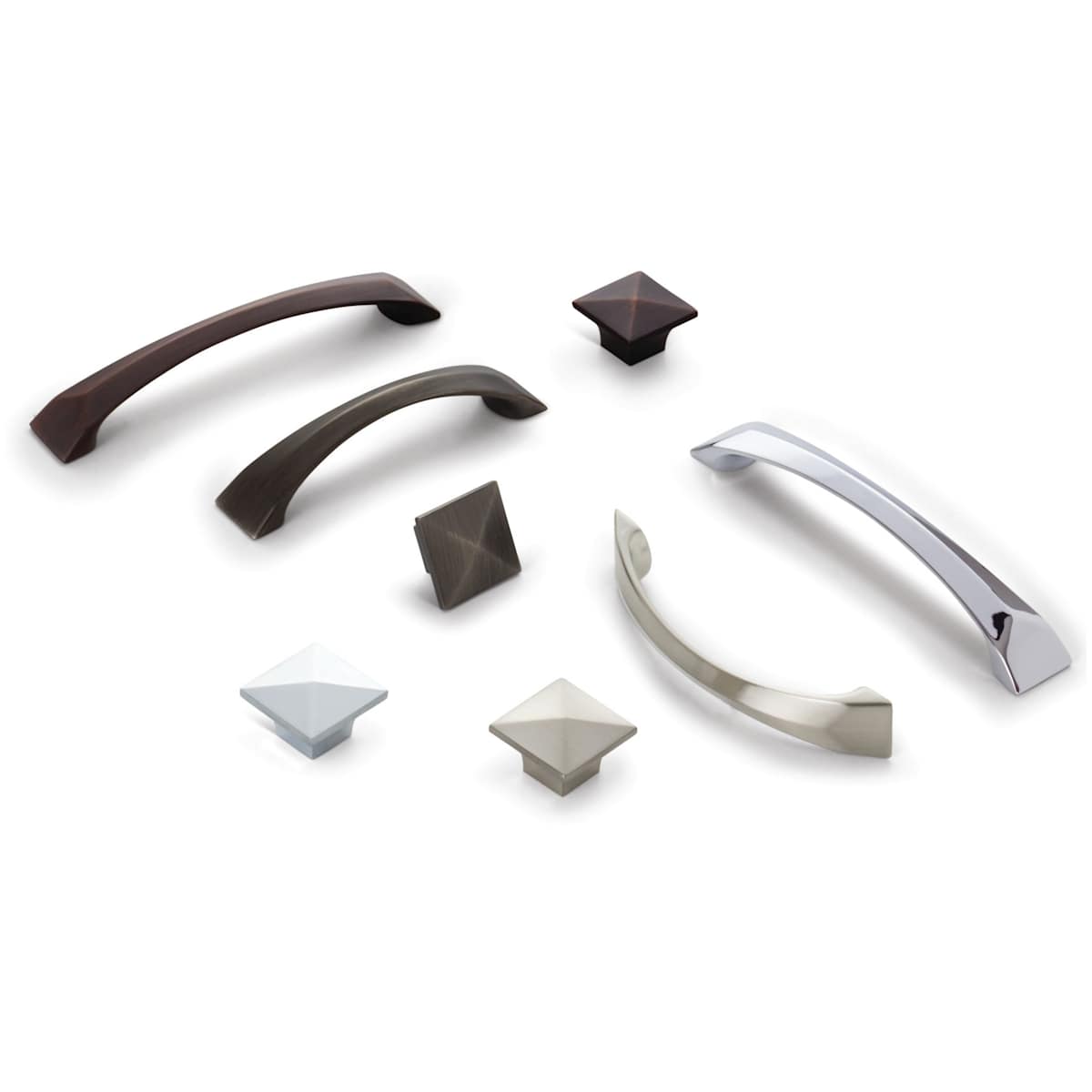 Jeffrey Alexander - 595-128PC - Cairo 5-1/16" (128mm) Center to Center Faceted Arch Cabinet Handle / Drawer Pull in Polished Chrome