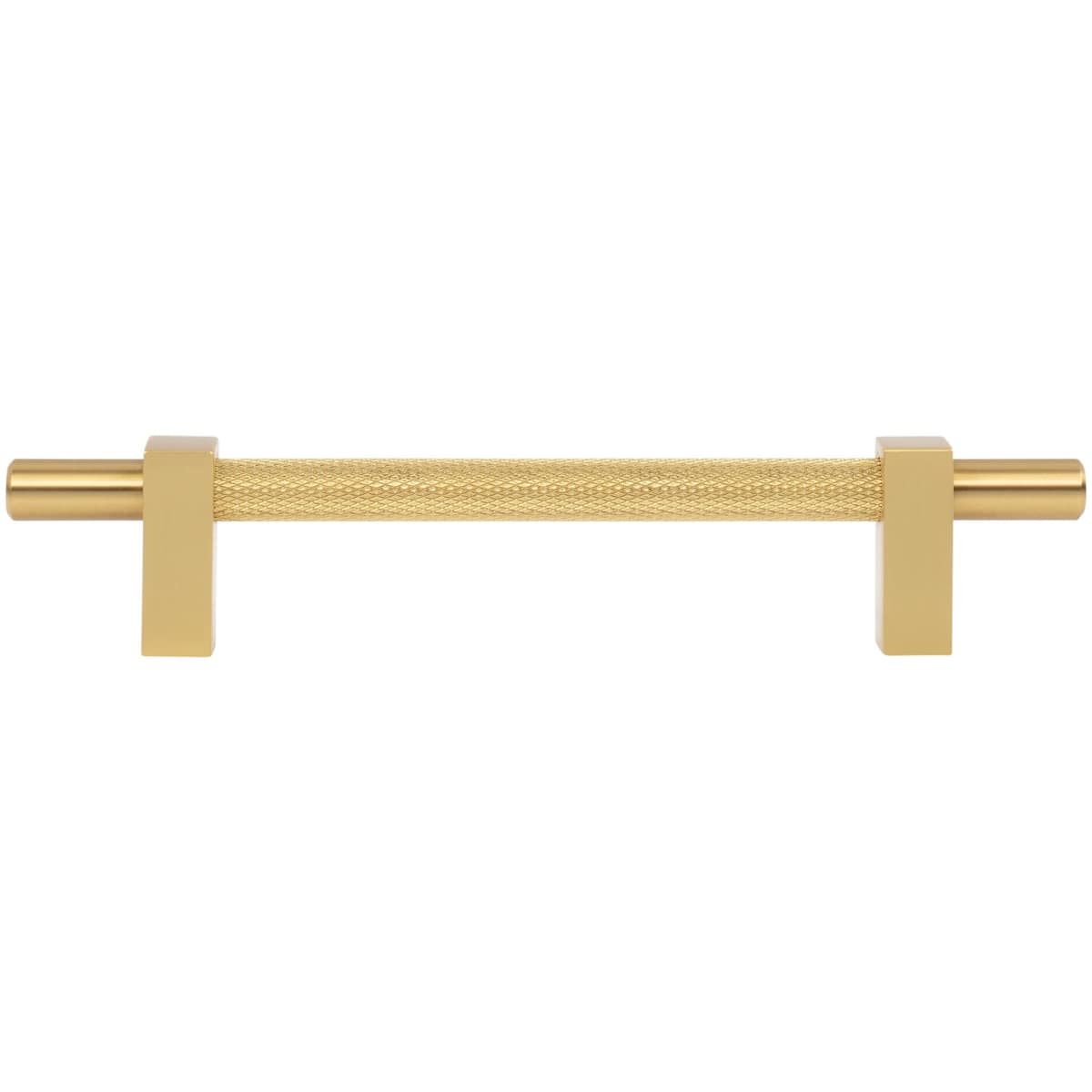 Jeffrey Alexander - 598-128SN - Larkin Center Knurled 5-1/16" Center to Center Modern Industrial Cabinet Bar Pull / Drawer Bar Handle in Satin Nickel