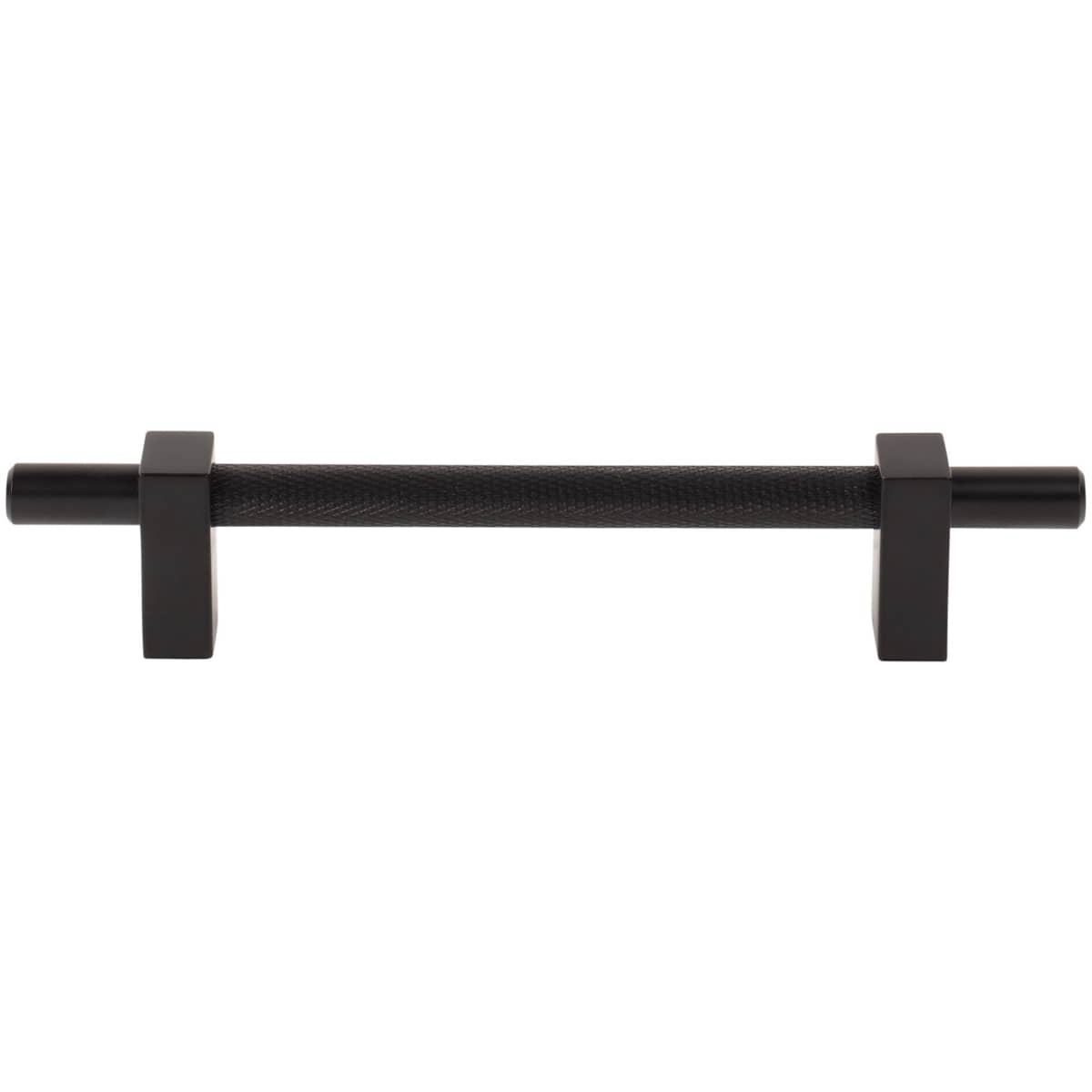 Jeffrey Alexander - 598-128SN - Larkin Center Knurled 5-1/16" Center to Center Modern Industrial Cabinet Bar Pull / Drawer Bar Handle in Satin Nickel