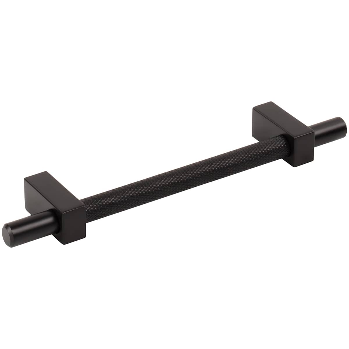 Jeffrey Alexander - 598-128SN - Larkin Center Knurled 5-1/16" Center to Center Modern Industrial Cabinet Bar Pull / Drawer Bar Handle in Satin Nickel