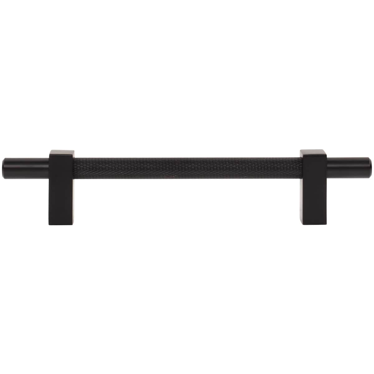Jeffrey Alexander - 598-128SN - Larkin Center Knurled 5-1/16" Center to Center Modern Industrial Cabinet Bar Pull / Drawer Bar Handle in Satin Nickel